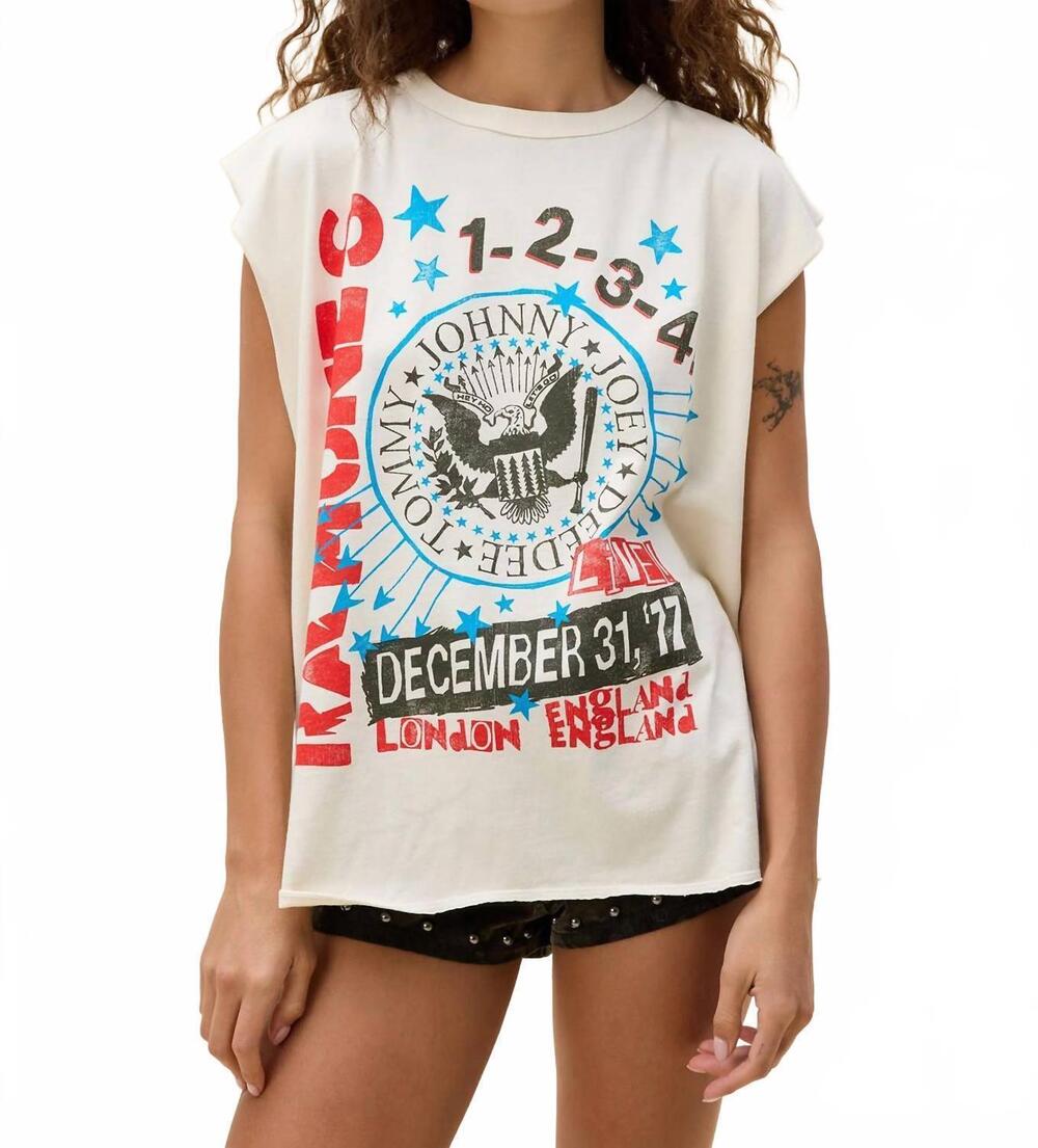 NEW DAYDREAMER ramones 77 show poster muscle tank top in stone vintage